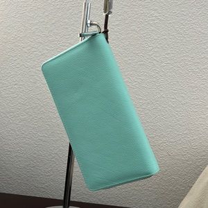 New full zip RFID blocking wallet , mint green spring color